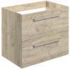 Signature Aalborg Wall Hung 2-Drawer Vanity Unit 590mm Wide - Oak