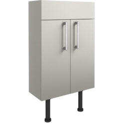 Signature Oslo Floor Standing 2-Door Slim Vanity Unit 500mm Wide - Light Grey Gloss