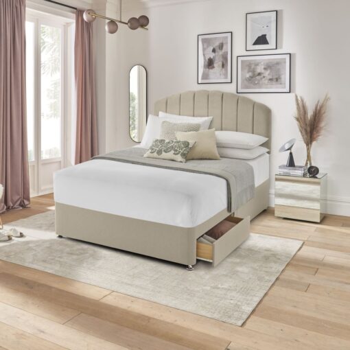 Silentnight Double 2 Drawer Divan Bed Base - Sandstone