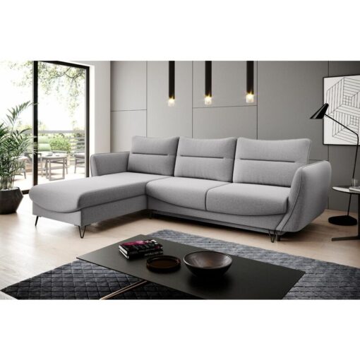 Silva Left Hand Facing Corner Sofa Bed - Light Grey