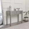 Silver Mirrored Lattice Console Table / Dressing Table - Sabrina Silver Range