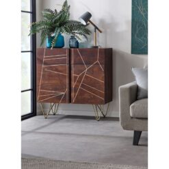 Small Sideboard Dallas Dark Mango - Dark Wood