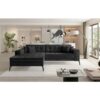 Solange Left Hand Facing Corner Sofa Bed - Velvet Dark Grey