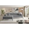 Solange Left Hand Facing Corner Sofa Bed - Velvet Grey