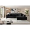 Solange Right Hand Facing Corner Sofa Bed with Faux Leather - Black