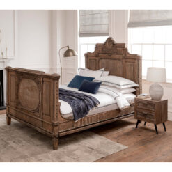 Solid Wood Carved Double Super King Bed Frame