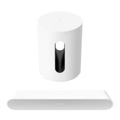 Sonos Ray Compact Sound Bar & SUB Mini Wireless Subwoofer Bundle - White, White