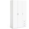 Space Wardrobe - 3 Doors 3 Drawers in White 2000