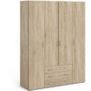 Space Wardrobe - 4 Doors 3 Drawers in Oak 2000