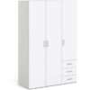 Space Wardrobe with 3 Doors + 3 Drawers White 1750