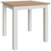 Square Dining Table 80cm Oak Veneer Kitchen Furniture Linen Cream - Linen - Fwstyle