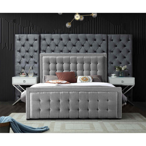 Swain Bed Double Plush Velvet Black