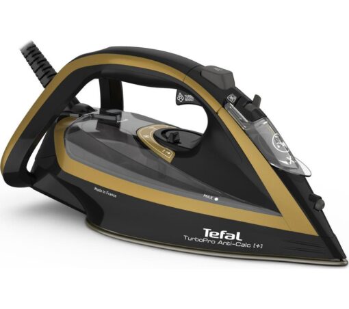 TEFAL Ultimate Turbo Pro Anti-Scale FV5696G0 Steam Iron - Black & Gold