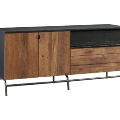 TEKNIK Boulevard Cafe 1525 mm TV Stand - Vintage Oak & Black, Black,Brown