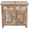 TV cabinet in solid recycled wood with antique finish