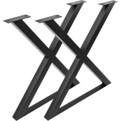 Table legs in 'x' for desks made of black steel 680 x 50 x 710 mm 2-pack - Primematik