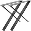 Table legs in 'x' for desks made of black steel 680 x 80 x 710 mm 2-pack - Primematik