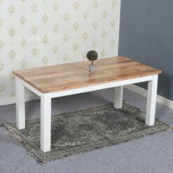 Verty Furniture - Bianco Solid Mango Wood White Dining Table 170Cm - Two Tone