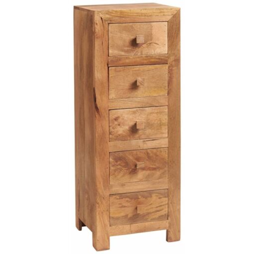 Verty Furniture - Dakota Light Mango 5 Chest of Drawer - Brown