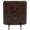 Verty Furniture - Luxor Mango Wood Wide Chest Of Drawers with Marble Top & Metal Legs