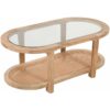 Verty Furniture - Natural Solid Mango Wood Coffee Table With Glass Top