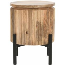 Verty Furniture - York Solid Wood Bedside Table with Metal Legs