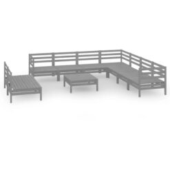 Vidaxl - 10 Piece Garden Lounge Set Solid Wood Pine Grey Grey