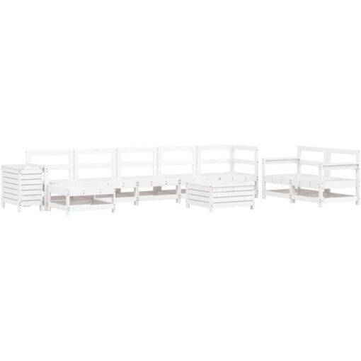 Vidaxl - 10 Piece Garden Sofa Set White Solid Wood Pine White