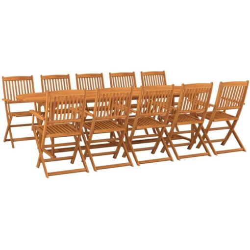 Vidaxl - 11 Piece Garden Dining Set 280x90x75 cm Solid Wood Acacia Brown