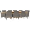 Vidaxl - 11 Piece Garden Dining Set with Cushions Grey Grey