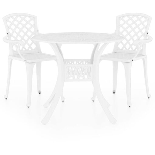 Vidaxl - 3 Piece Bistro Set Cast Aluminium White White