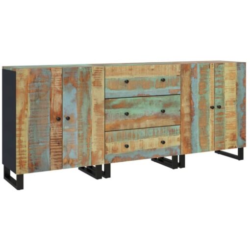 Vidaxl - 3 Piece Sideboards Solid Wood Reclaimed Brown