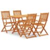 Vidaxl - 5 Piece Folding Outdoor Dining Set Solid Eucalyptus Wood Brown