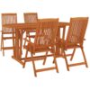 Vidaxl - 5 Piece Garden Dining Set Solid Wood Eucalyptus Brown