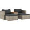 Vidaxl - 5 Piece Garden Sofa Set with Cushions Grey Poly Rattan Acacia Grey