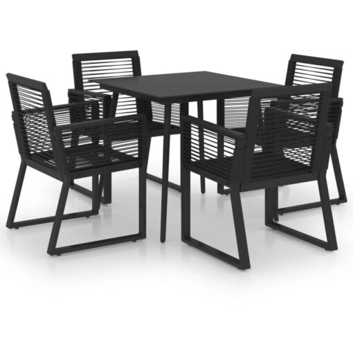 Vidaxl - 5 Piece Outdoor Dining Set pvc Rattan Black Black