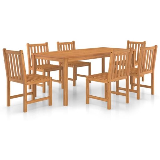 Vidaxl - 7 Piece Garden Dining Set Solid Teak Wood Brown