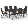 Vidaxl - 9 Piece Garden Dining Set Black and Brown Black