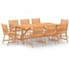 Vidaxl - 9 Piece Garden Dining Set Solid Acacia Wood Brown