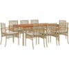 Vidaxl - 9 Piece Garden Dining Set with Cushions Beige Poly Rattan Beige