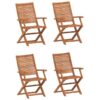 Vidaxl - Folding Garden Chairs 4 pcs 57x66x95 cm Solid Wood Acacia Brown