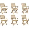 Vidaxl - Folding Garden Chairs 6 pcs 54.5x58x90 cm Solid Wood Acacia Brown