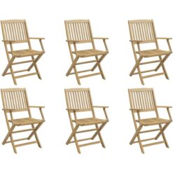 Vidaxl - Folding Garden Chairs 6 pcs 54.5x58x90 cm Solid Wood Acacia Brown