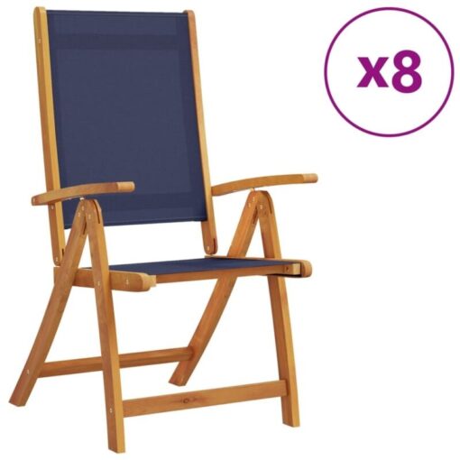 Vidaxl - Folding Garden Chairs 8 pcs Solid Wood Acacia and Textilene Brown