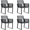 Vidaxl - Garden Chairs 4 pcs Black Poly Rattan Black