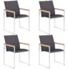 Vidaxl - Garden Chairs 4 pcs Textilene and Stainless Steel Grey Grey