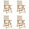 Vidaxl - Reclining Garden Chairs 4 pcs Beige Poly Rattan and Solid Wood Beige