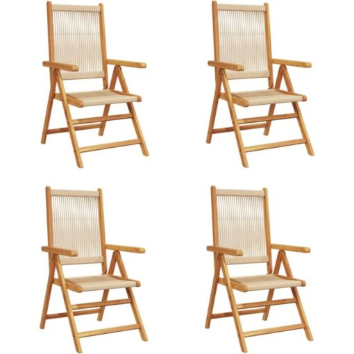 Vidaxl - Reclining Garden Chairs 4 pcs Beige Solid Wood Acacia Beige