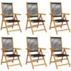 Vidaxl - Reclining Garden Chairs 6 pcs Black Solid Wood Acacia Black