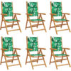 Vidaxl - Reclining Garden Chairs 6 pcs Green Fabric and Solid Wood Green